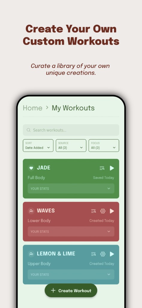 Create your own custom workouts