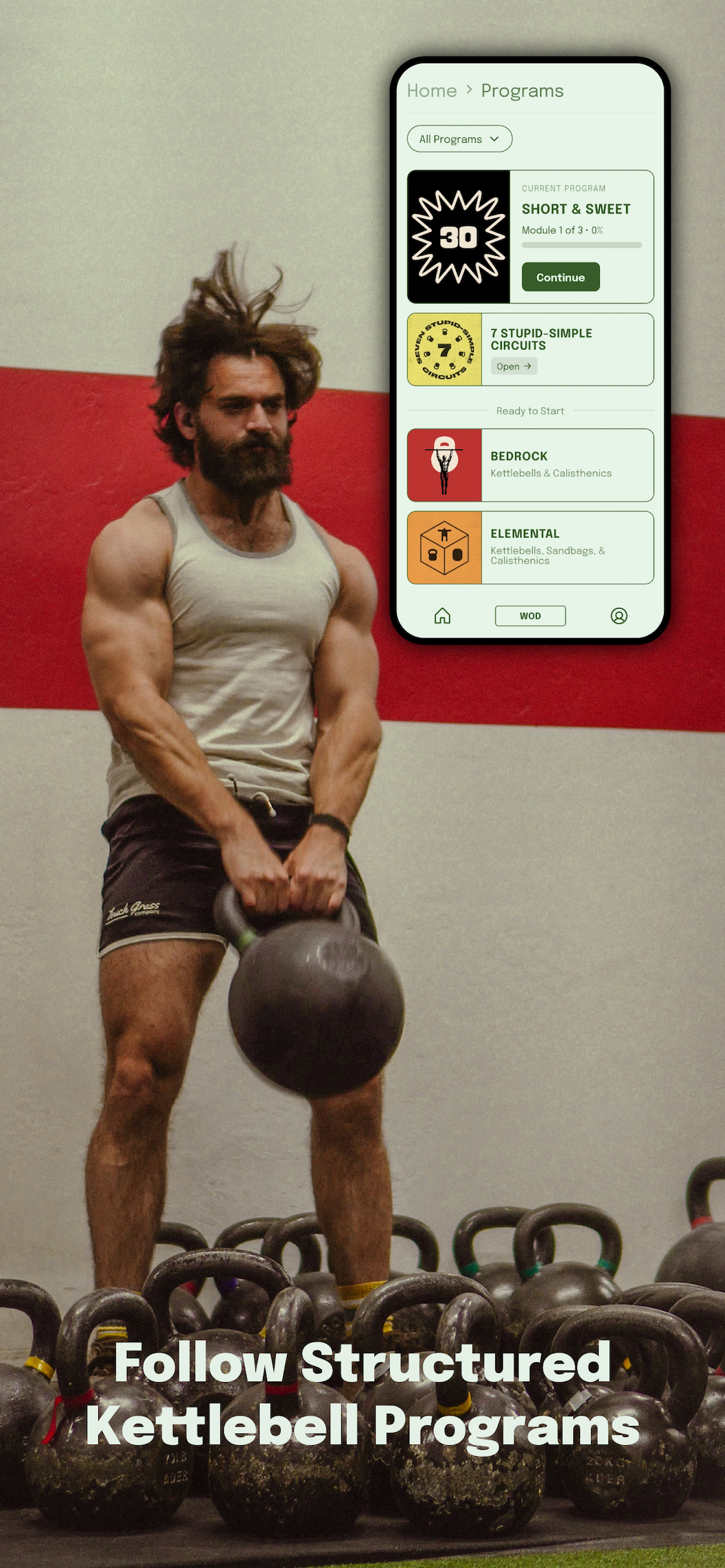 Follow structured kettlebell programs