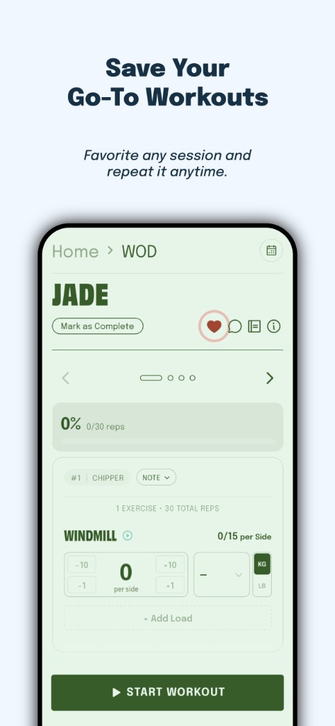 Save your go-to workouts