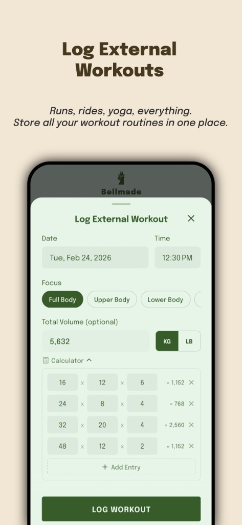 Log external workouts